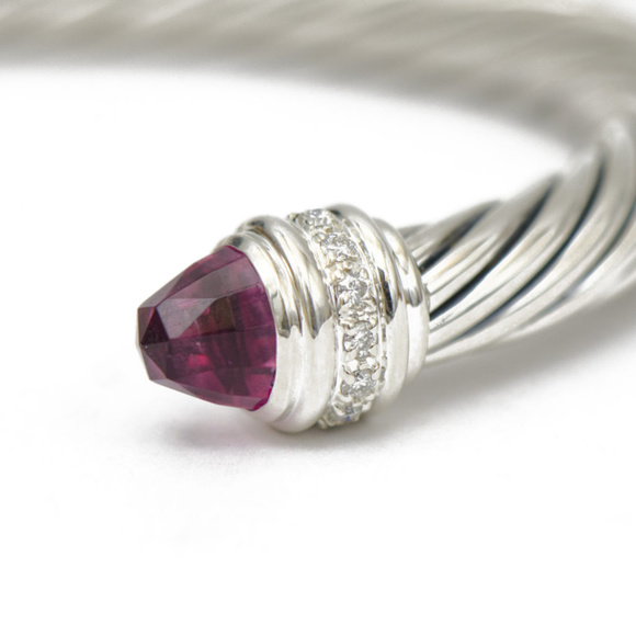 David Yurman Pink Tourmaline & Diamond Cuff - Picture 2 of 5